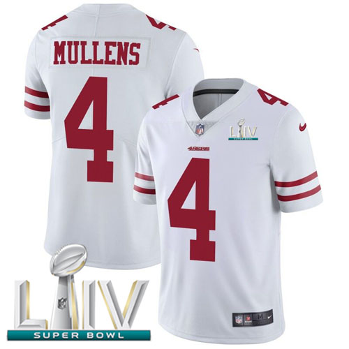 San Francisco 49ers Nike #4 Nick Mullens White Super Bowl LIV 2020 Youth Stitched NFL Vapor Untouchable Limited Jersey->youth nfl jersey->Youth Jersey
